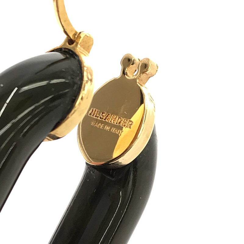 [ beautiful goods ] JIL SANDER / Jil Sander | oval hoop earrings | moss green / Gold | lady's 