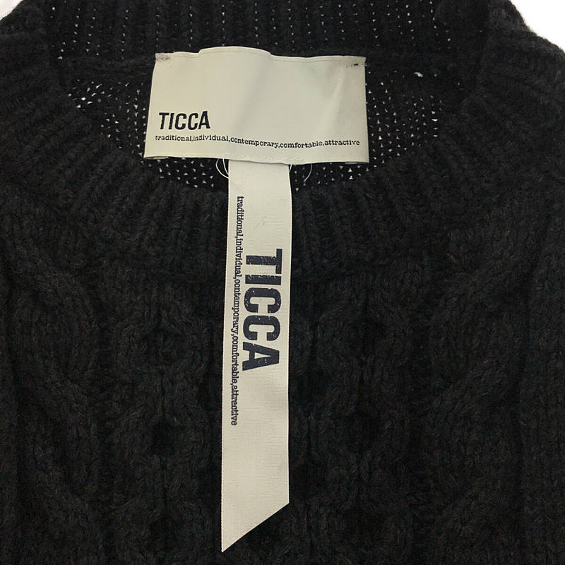 TICCA / ティッカ | ローゲージ クルーネックニット | F | チャコール | レディース_画像5