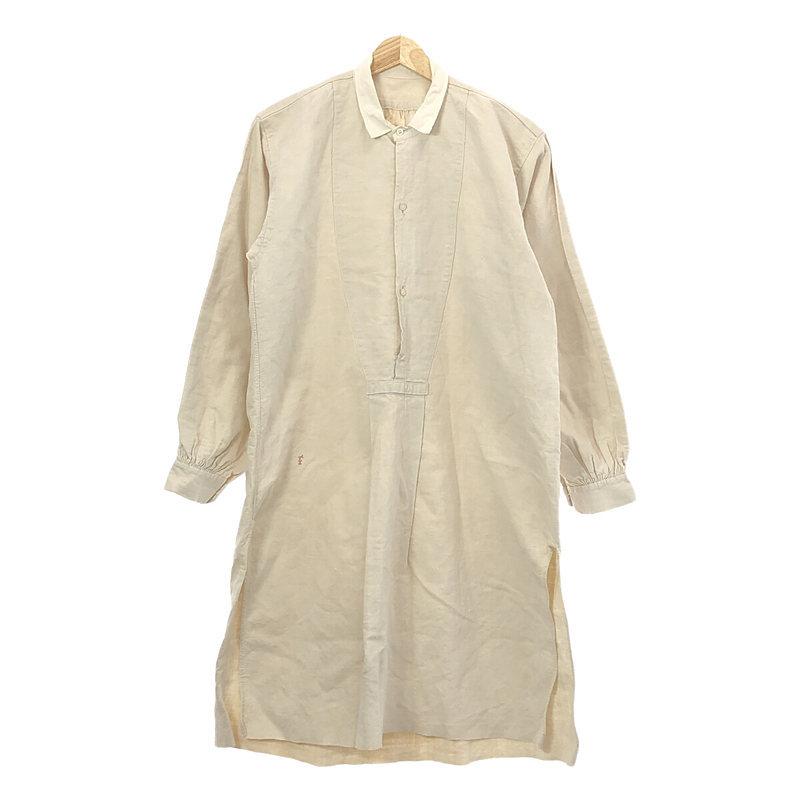 VINTAGE / ヴィンテージ古着 | 1900年代初頭 アンティーク French Linen Shirt フランス リネン 刺繍 ロングシャツ スモック | 生成り