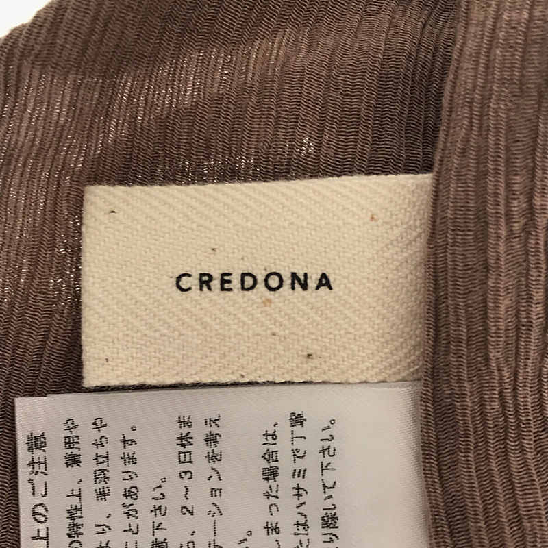 【美品】 CREDONA / クレドナ | 楊柳 シアー ヘンリーネック ワンピース | F | モカ | レディース_画像5