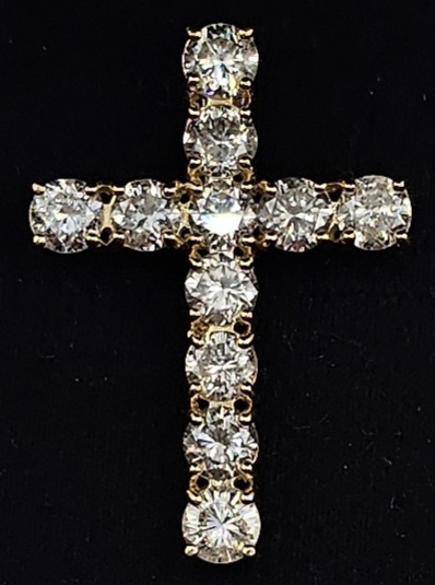 出産祝いなども豊富 新品♪参考価格158万円♪ダイヤモンドクロス3.758ct♪K18YG♪約 ダイヤモンド