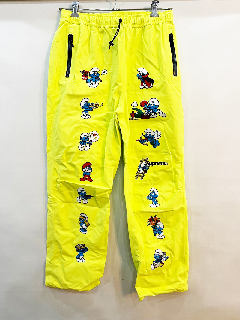 タグ付き未使用品 Supreme/シュプリーム Smurfs GORE-TEX Pant スマーフ刺繍ナイロンパンツ Bright Yellow メンズ Mサイズ