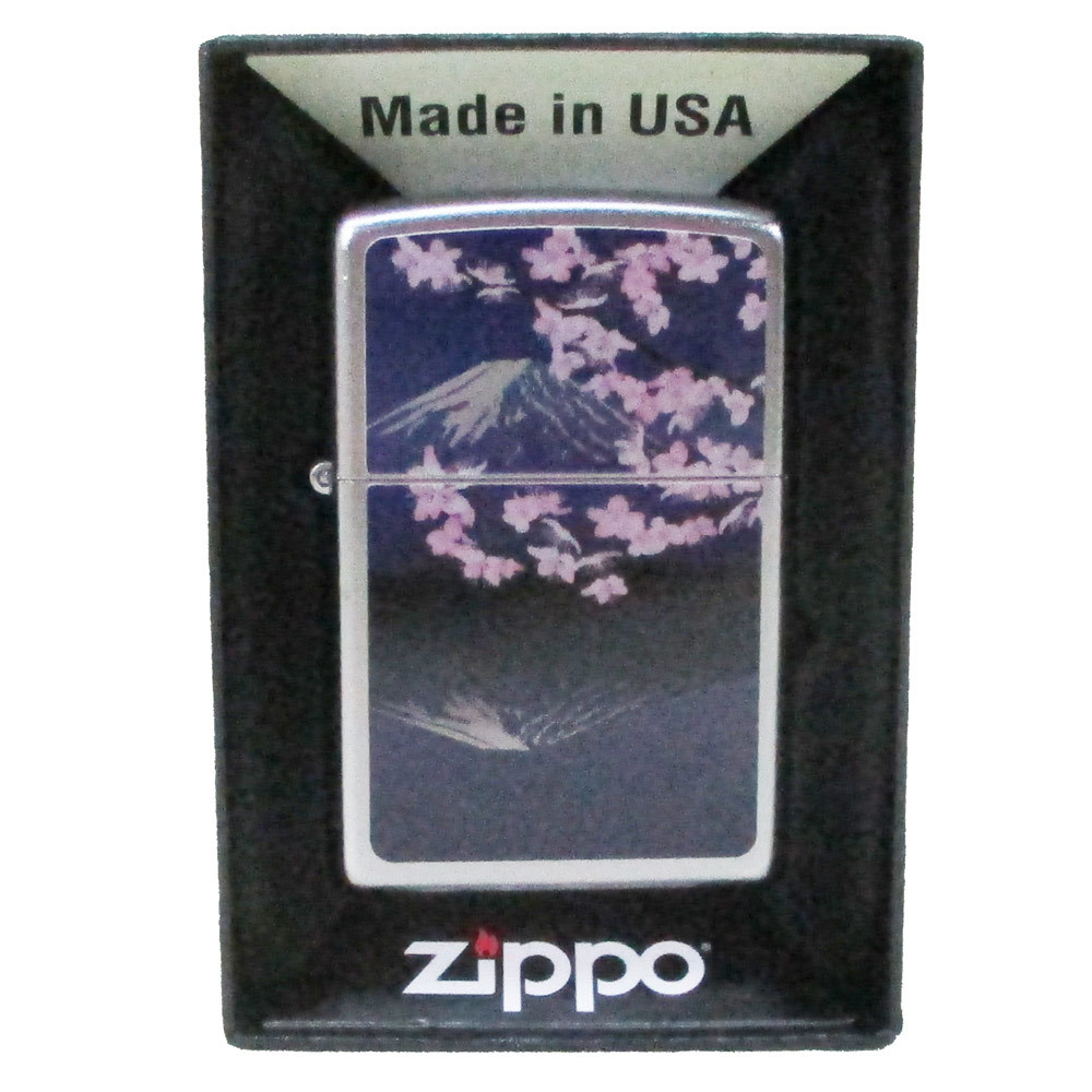 ジッポー オイルライター USA Zippo 和柄シリーズ 富士 桜 SP-KF/送料無料_画像1