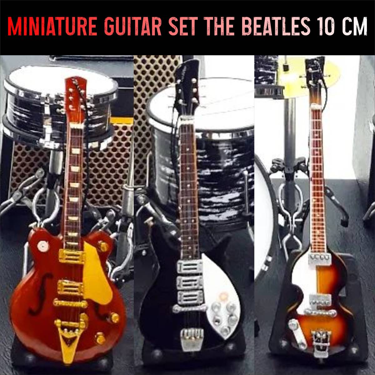 BEATLES Beatles miniature drum guitar amplifier set 10cm Mini musical instruments model 