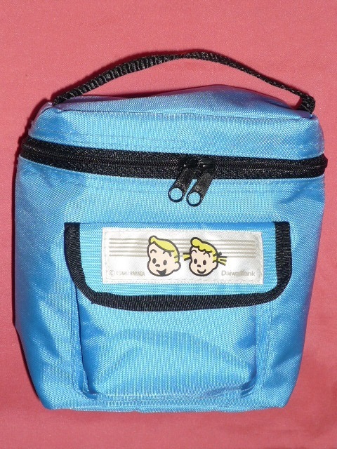 * ultra rare! retro Yamato Bank o Sam character pouch bag ( not for sale )②( blue )*