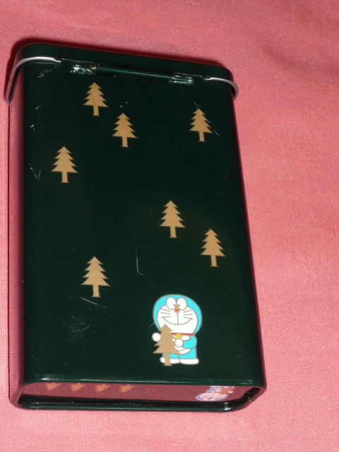  очень редкий! Kawai i! Lotte глициния . не 2 самец Doraemon зеленый жевательная резинка жестяная банка производства кейс жестяная банка кейс *