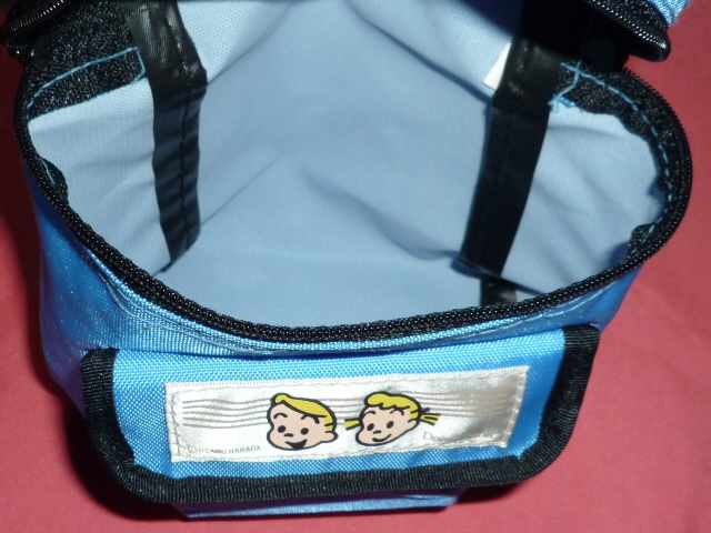 * ultra rare! retro Yamato Bank o Sam character pouch bag ( not for sale )②( blue )*