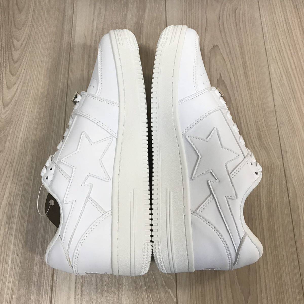 A BATHING APE BAPE STA LOW 20TH 10.5 ア ベイシング エイプ ベイプスター ロー オール ホワイト スター スニーカー シルバー 白 レザー