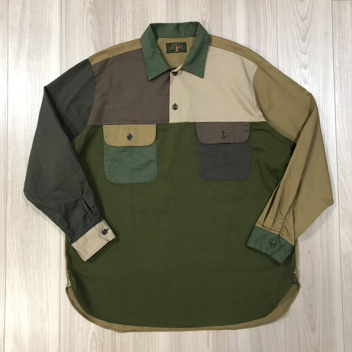 J.Crew BEAMS PLUS Regular Panel ジェイクルー ビームス プラス コラボ 別注 プルオーバー ミリタリー クレイジー パネル ラガー シャツ