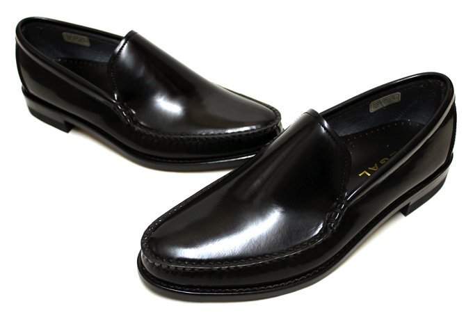 【新品】20%OFF☆REGAL リーガル 靴 メンズ ビジネスシューズ 43VR BD 本革 手縫いモカ ヴァンプ スリッポン ブラック☆24.0cm