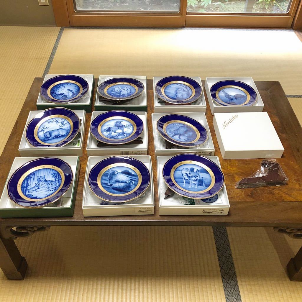 Noritake ノリタケ干支 飾り皿　箱入り　飾り立て付き　10枚　十二支 飾り物_画像1