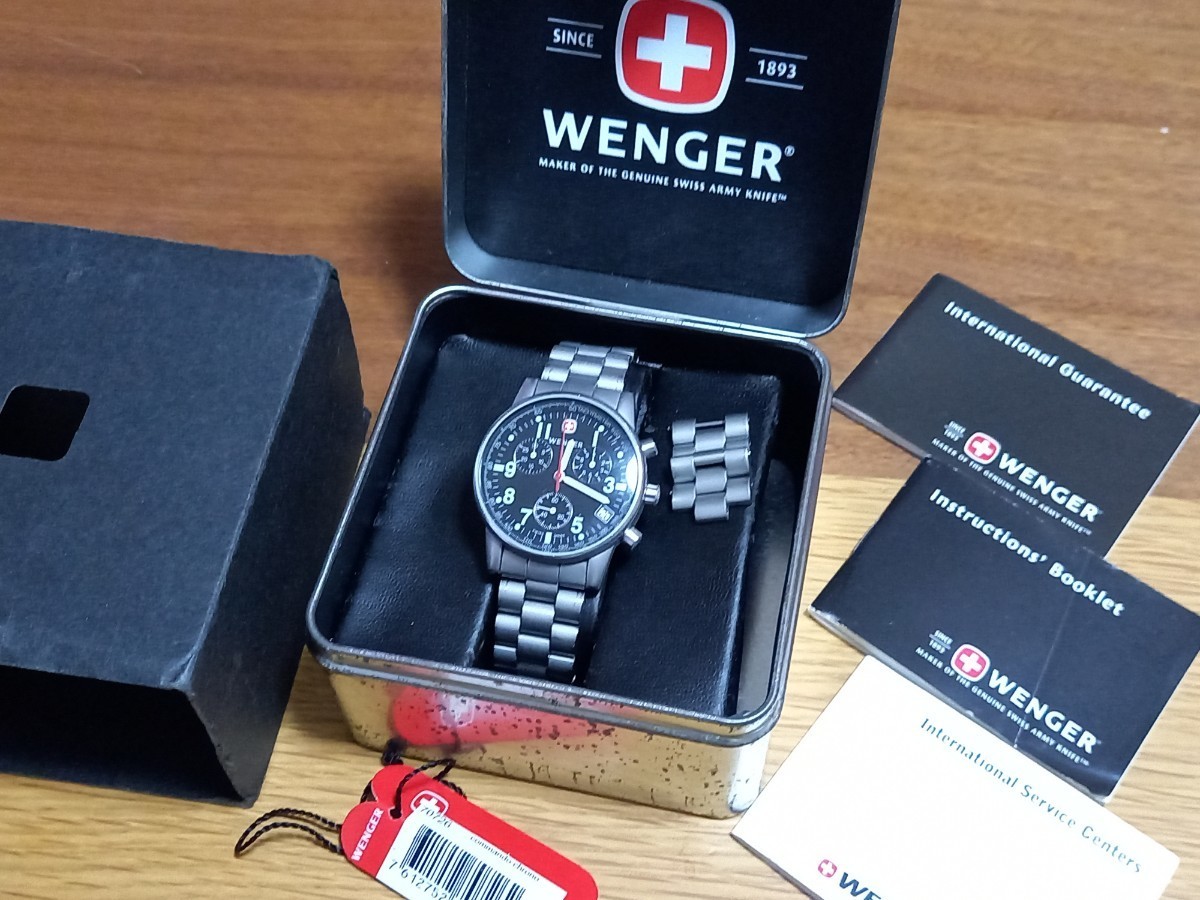 ウェンガー WENGER 腕時計 コマンドクロノグラフ ステンレス 70726 青島モデル 限定3000本 シリアルナンバー入り 最終出品特価格の画像1