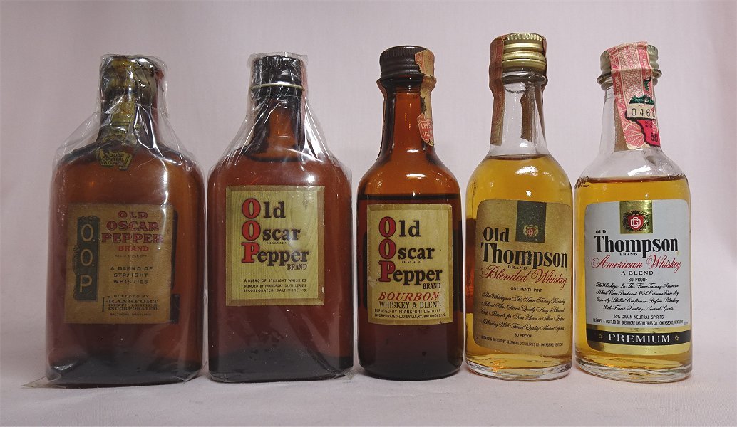 ミニチュア オールドバーボン Old Oscar Pepper等　5種類(1930～70年代）_画像1
