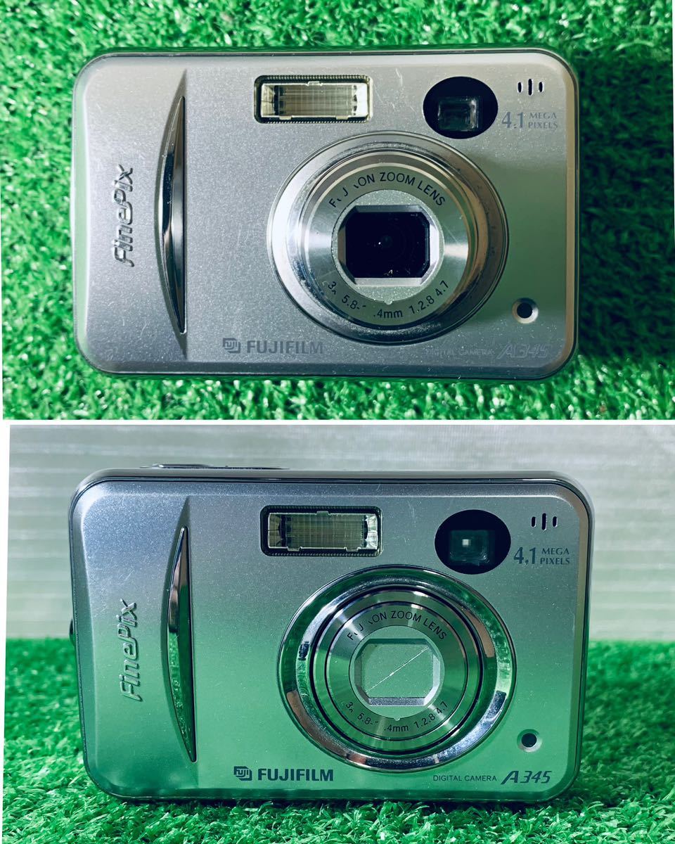 FUJIFILM 富士フイルム コンパクト デジタル カメラ FinePix A345 SD カード 収納 ケース 付きシルバー i7 _画像2