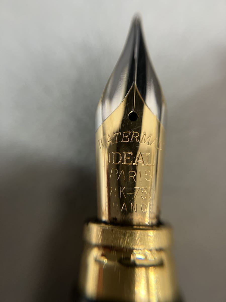 「T1072」　WATERMAN　ウォーターマン　IDEAL　万年筆　ペン先 18K　750　ネームあり　筆記未確認_画像3