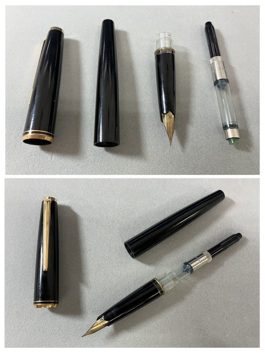 「T1071」　筆記確認　MONTBLANC モンブラン　万年筆　ペン先 585 　K14　ネームあり　純正　ピストン式吸入器　付き_画像8