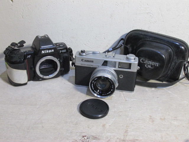 フィルムカメラ レンズ フラッシュ キャノン QL17 ニコン F801 他一括_画像2