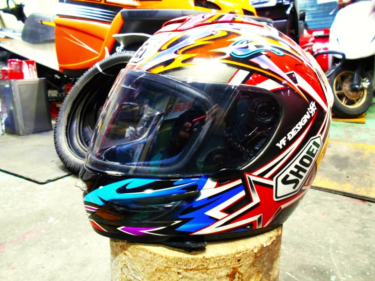 SHOEI　ショウエイ　Ｘ-8SPⅢ　阿部典史　ノリックレプリカ　外装は良好な方内装はそろそろボロに？　検　加藤大治郎　アライ　ガードナー_今では貴重なレプリカヘルメットです