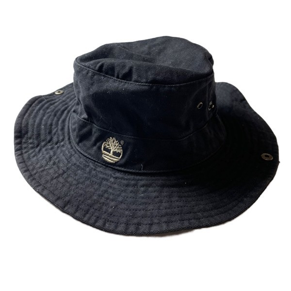  hip-hop! 90s Timberland Timberland Vintage Logo embroidery bucket safari hat hat black black men's old clothes rare 
