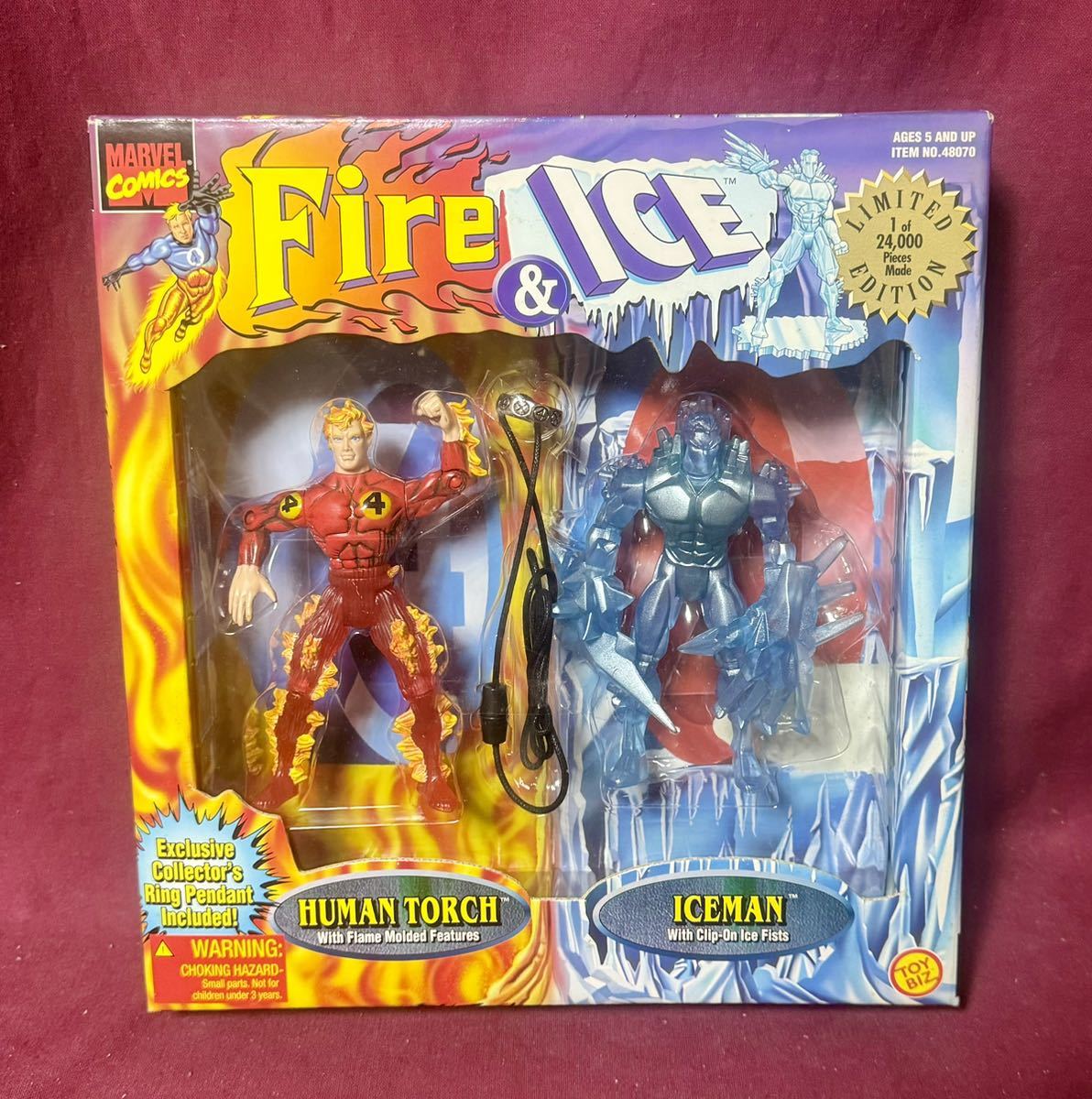 '97 TOYBIZ『Fire & ICE』HUMAN TORCH & ICEMAN アクションフィギュア ヒューマン・トーチ アイスマン X-MEN Fantastic Four MARVEL_画像1