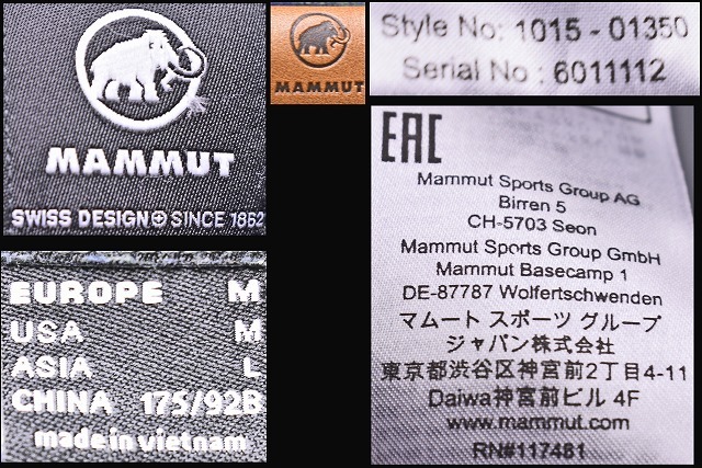 MAMMUT ★ マムート ★ 長袖シャツ ★ 2023年モデル ★ ASIA Lサイズ ★ グリーン系 チェック柄 ★ 1015-01350 ★ 綿100% ★ 中古品 ★_画像9