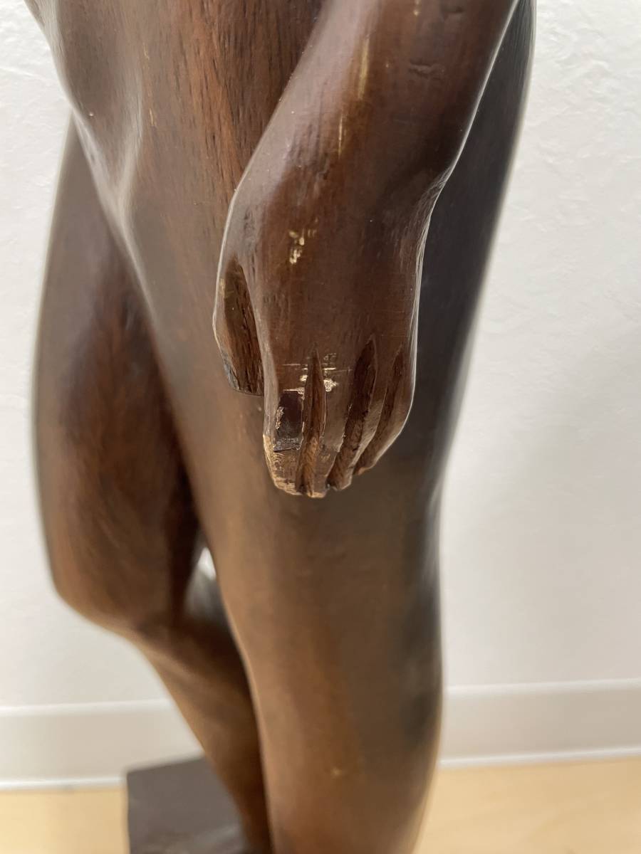 【4847】木彫り 置物 裸婦像 彫刻 インテリア オブジェ レトロ アンティーク 中古品 現状品_画像7