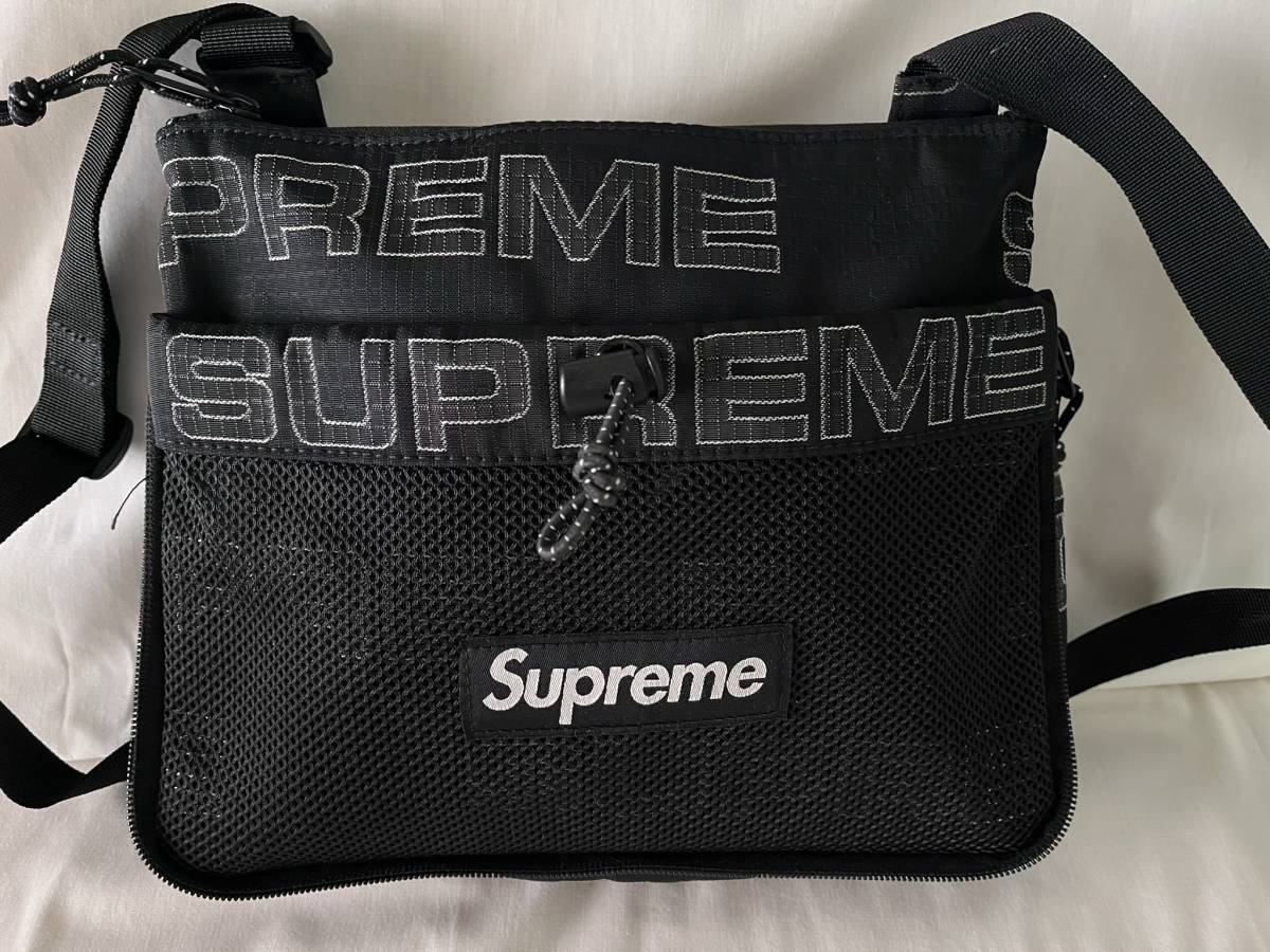 黒 21aw Supreme Side Bag シュプリーム サイド バッグ ショルダーバッグ-