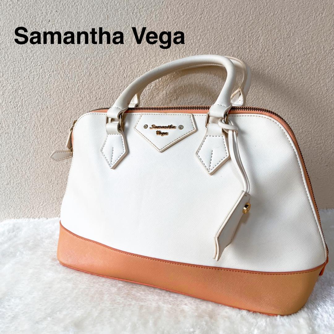 レアSamantha Vega サマンサベガハンドバッグトートバッグ白xピンク