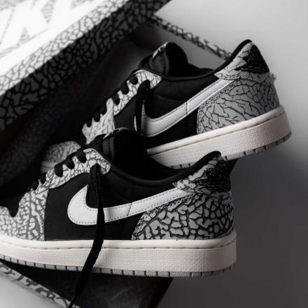 27.0cm JORDAN BRAND AIR JORDAN 1 RETRO LOW OG BLACK/MUSLIN-TECH GREY-WHITE 23SU-I