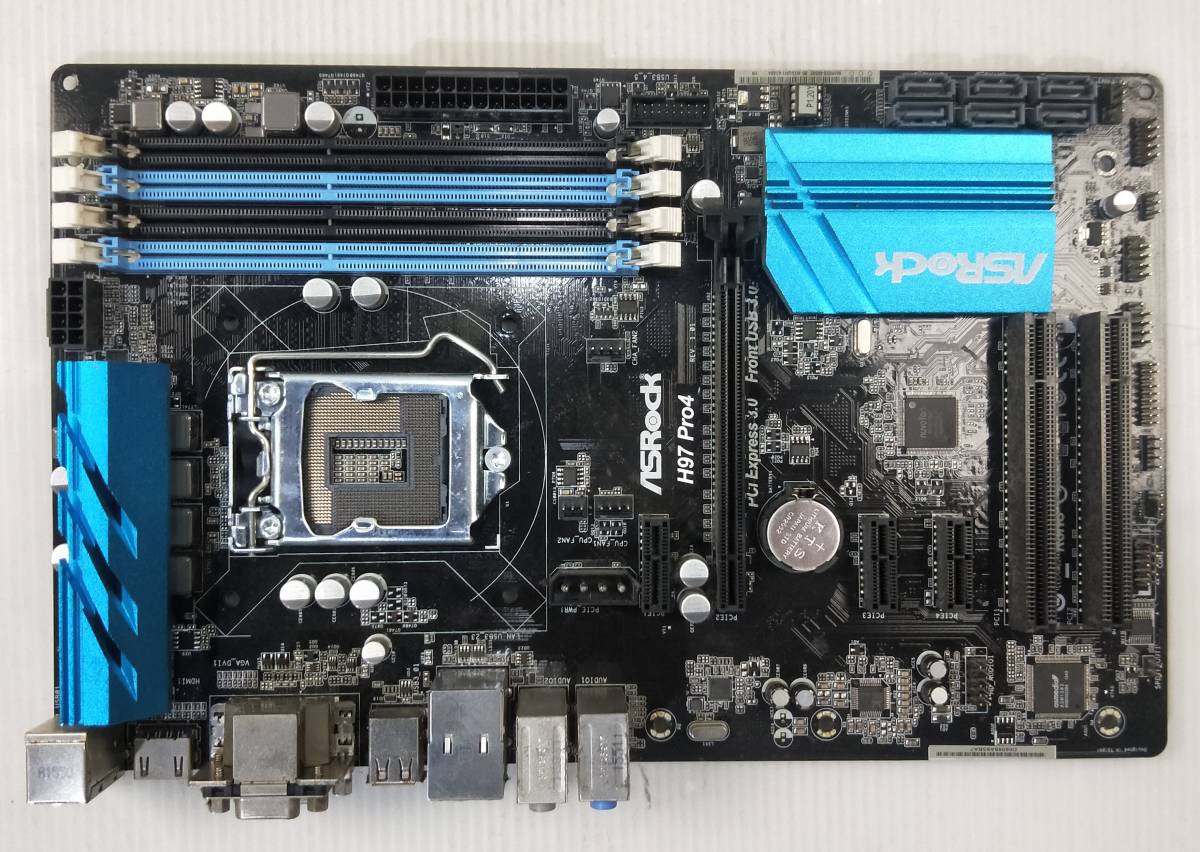 【中古パーツ】BIOS確認のみ、ASROCK H97 PRO4 マザーボード ＩＯパネル LGA1150 ■MB4131_画像1