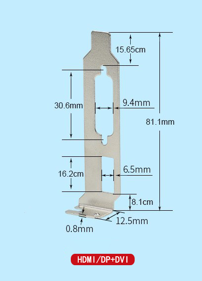 【新品】複数可 ビデオカード/グラフィックボード ロープロファイル ブラケット ■HDMI/DP DVI 8CM ブラケット_画像2