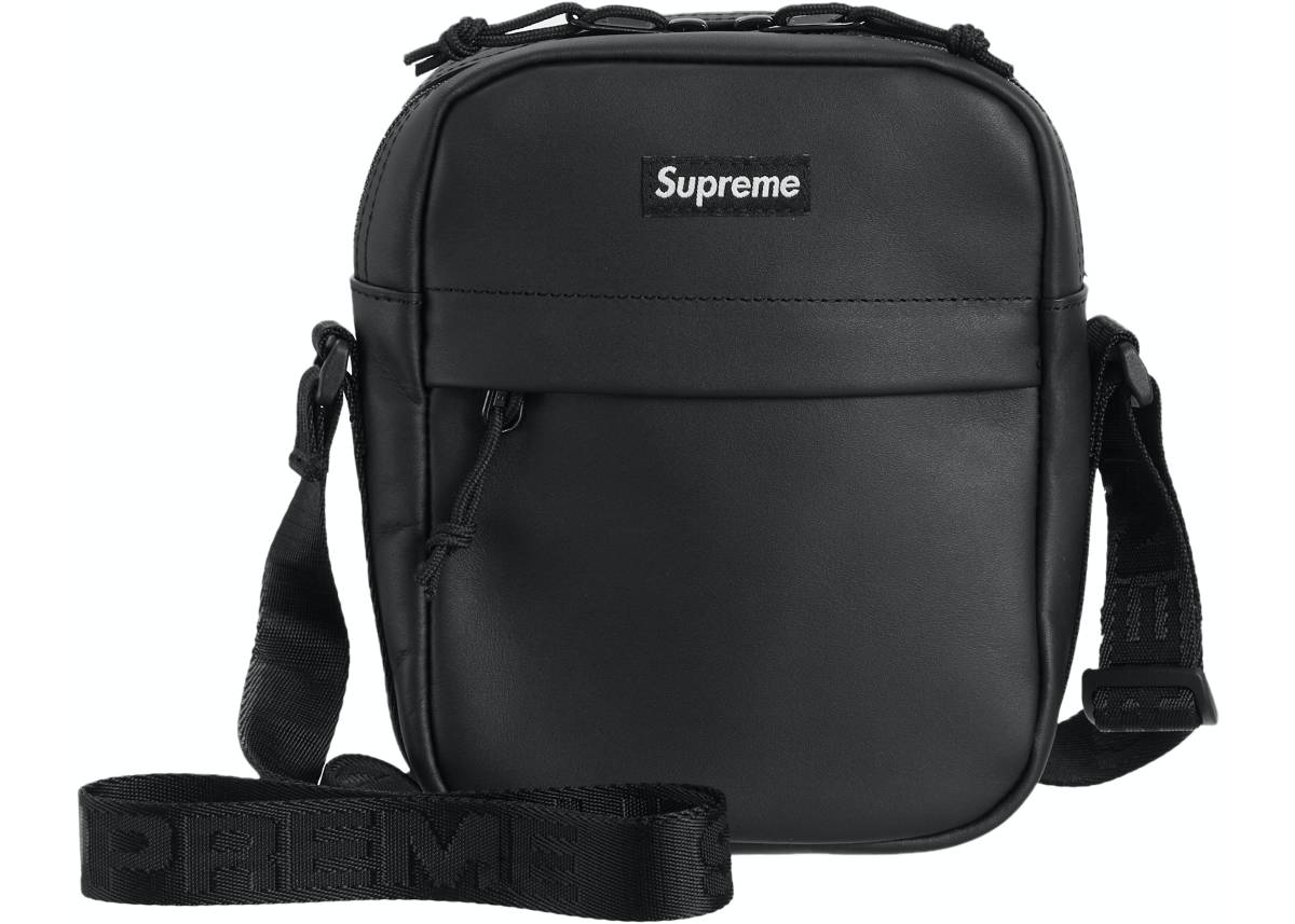 新品 シュプリーム Supreme Leather Shoulder Bag 2.5L レザーショルダーバッグ BLACK 黒 23FW ステッカー付属_画像5