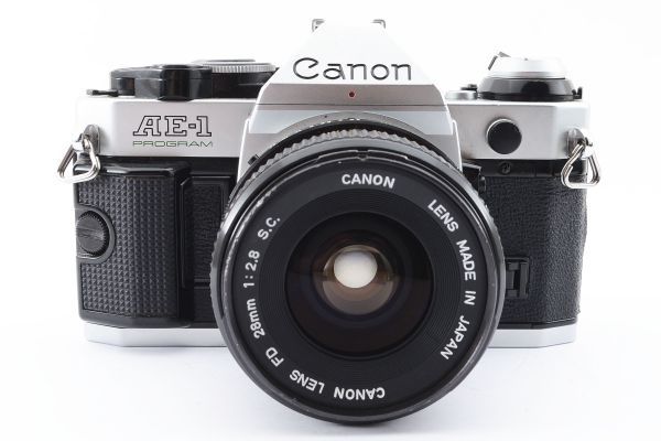 #2600A キャノン Canon AE-1 PROGRAM + FD 28mm f2.8 sc フィルム 一眼レフ カメラ [動作確認済 現状品]_画像2