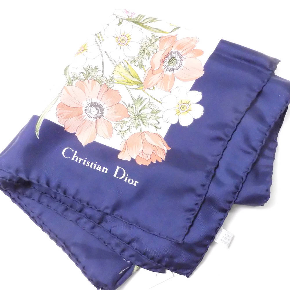  прекрасный товар Christian Dior Dior цветочный принт шелк шарф шелк 100% женский AY4616C