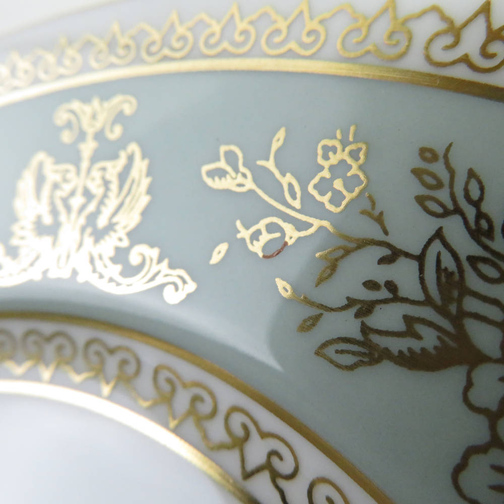 美品 WEDGWOOD ウェッジウッド コロンビアセージグリーン 小皿 2枚 ペア 15cmプレート デザート ケーキ SY7325B1_画像5