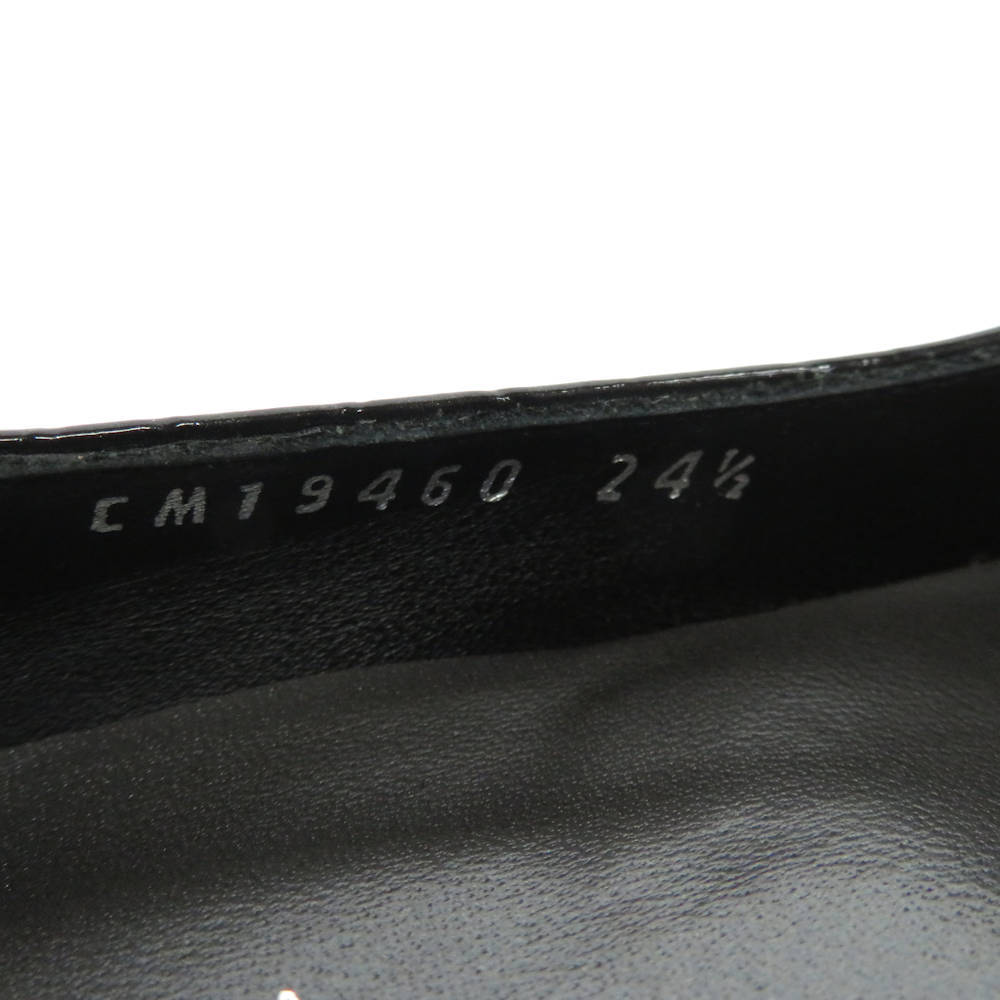 美品 DIANA ダイアナ CM19460 ポインテッドトゥパンプス 24.5 エナメル、レザー クロコ型押し ハイヒール 靴 レディース AU2240C_画像7