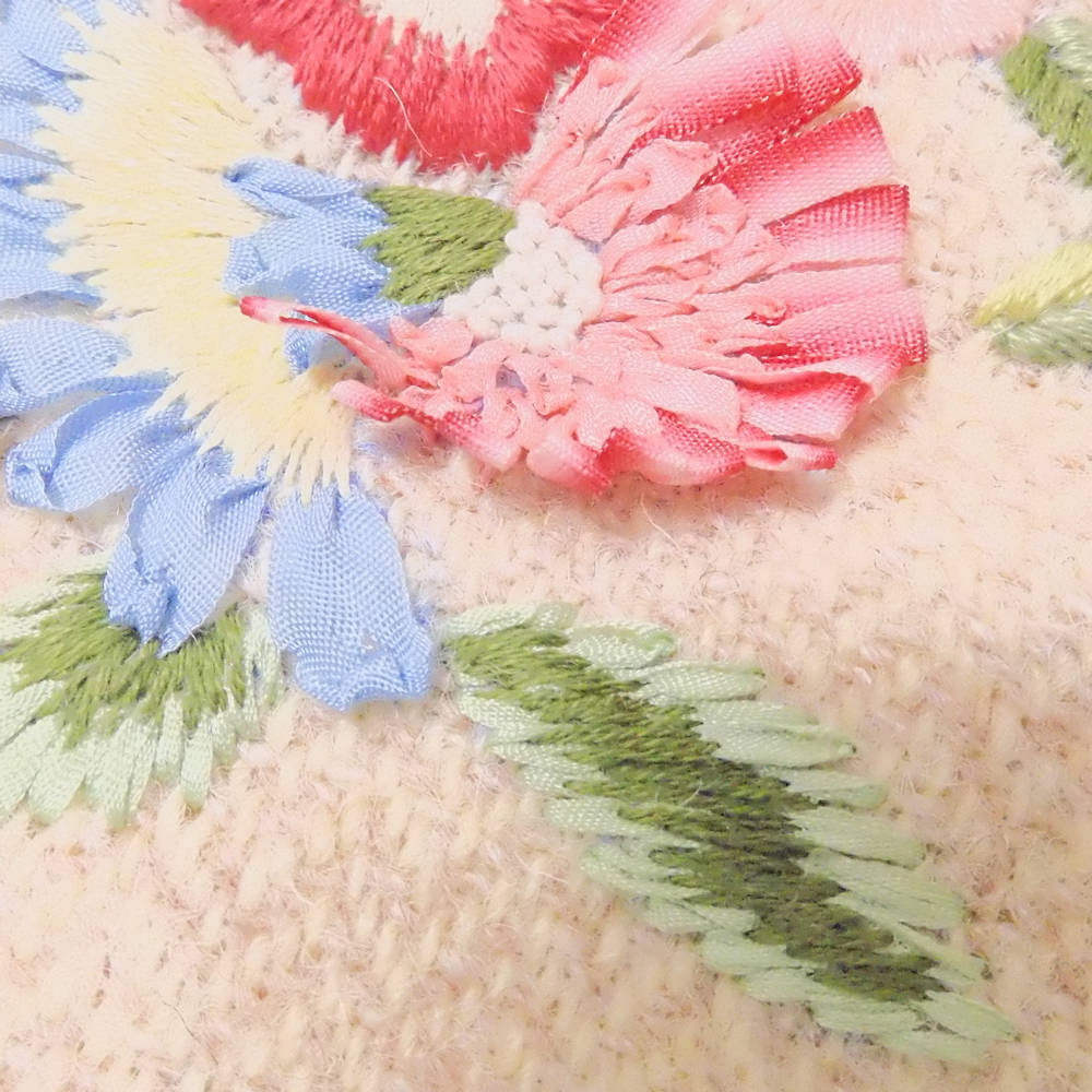 美品 KEITA MARUYAMA ケイタマルヤマ 花刺繍 バッグ レディース AY4769C_画像5