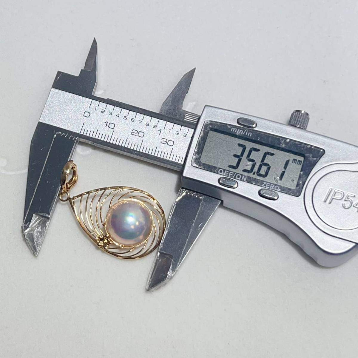 K18 マベパール ネックレス ペンダントトップ 14.5mm 真珠