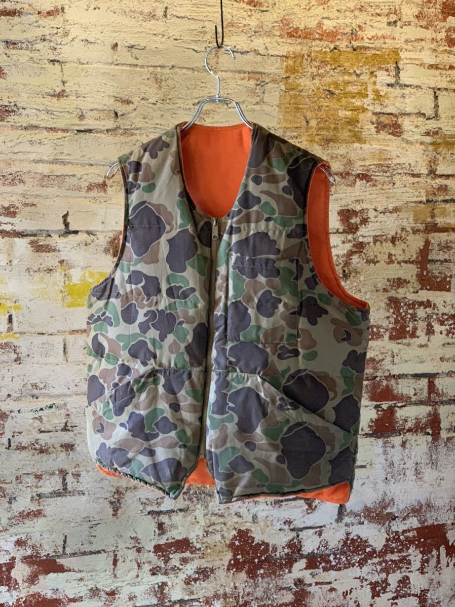 70s Eddie Bauer REVERSIBLE DOWN VEST CAMOUFLAGE ヴィンテージ エディーバウアー リバーシブル ダウンベスト 迷彩 カモフラージュ 60s_画像1