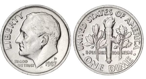 本物銀貨使用 アメリカ ルーズベルト大統領 コイン ペンダントトップ1946-1964年 即決の画像2