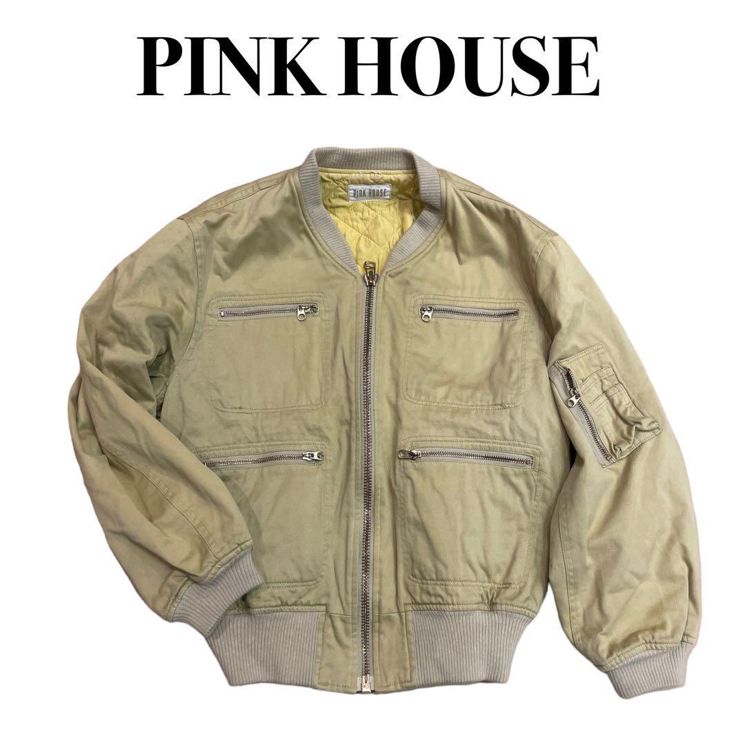 PINK HOUSE ピンクハウス　ブルゾンジャケット黄色バックロゴ M相当