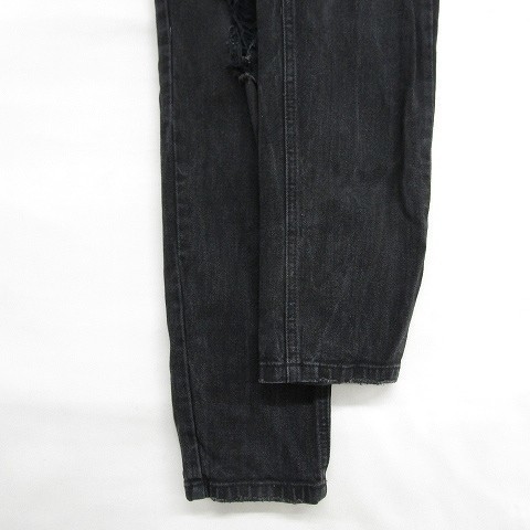 Denim Co. USA8 W31程度 オーバーオール ブラックデニム ストレッチ サロペット 古着 1A2804_画像10