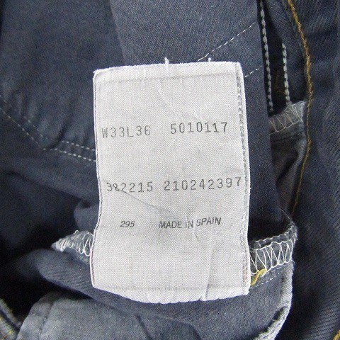 EURO 501 размер W33 L36 Levi's цвет Denim брюки джинсы распорка Испания производства темно-синий серый Levi's б/у одежда 1JU2921