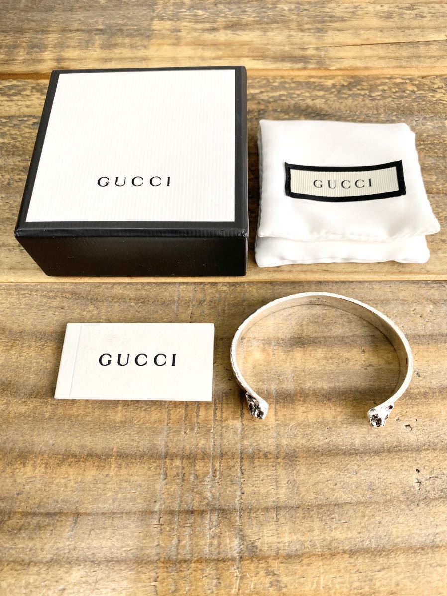 ☆希少美品☆ GUCCI グッチ バングル キャットヘッド ガーデン タイガー インターロッキングG 925シルバー 925SV 送料無料 ブレスレット 虎_画像2