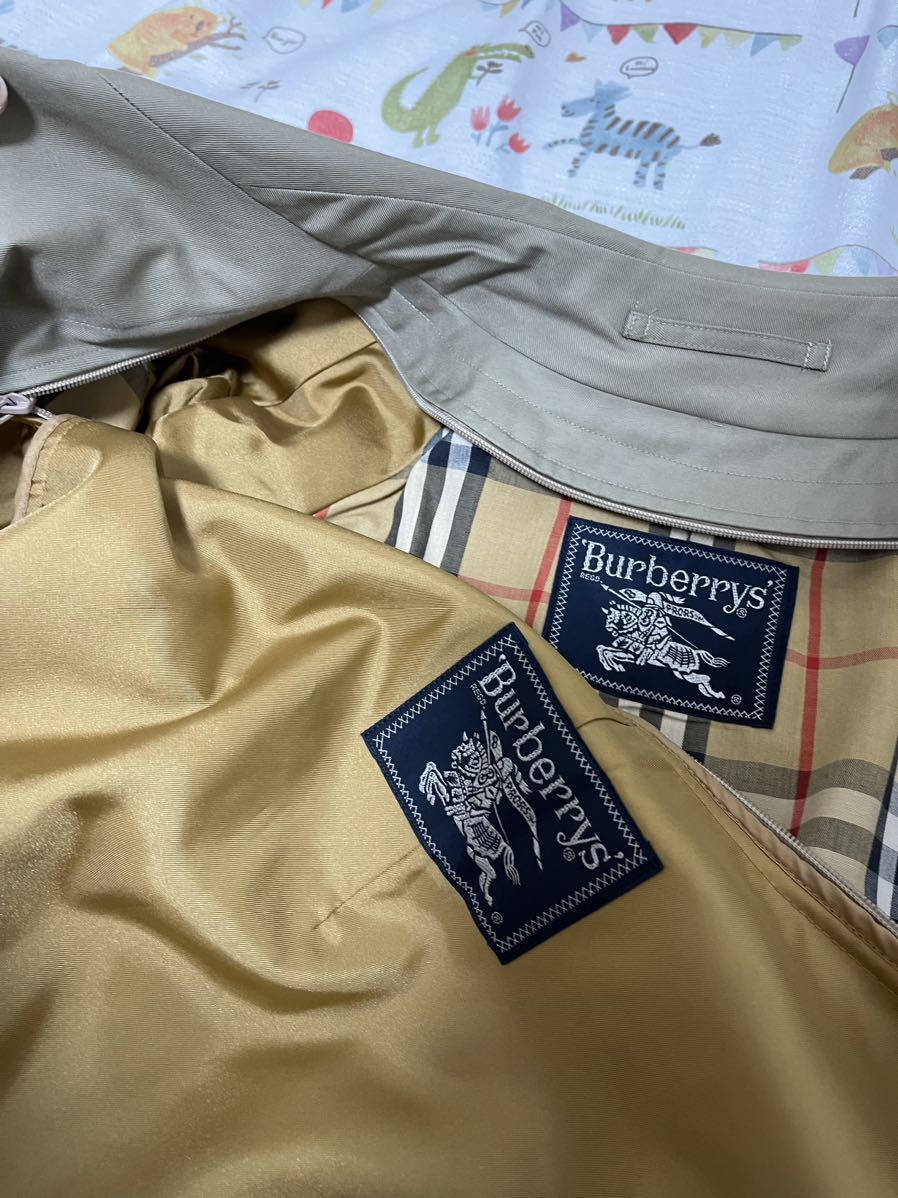 19万超美品★バーバリーメンズ160 S M 165 Burberry ウールライナーステンカラーコート春秋冬物　肉厚　ギャバジングレージュカーキ_画像4