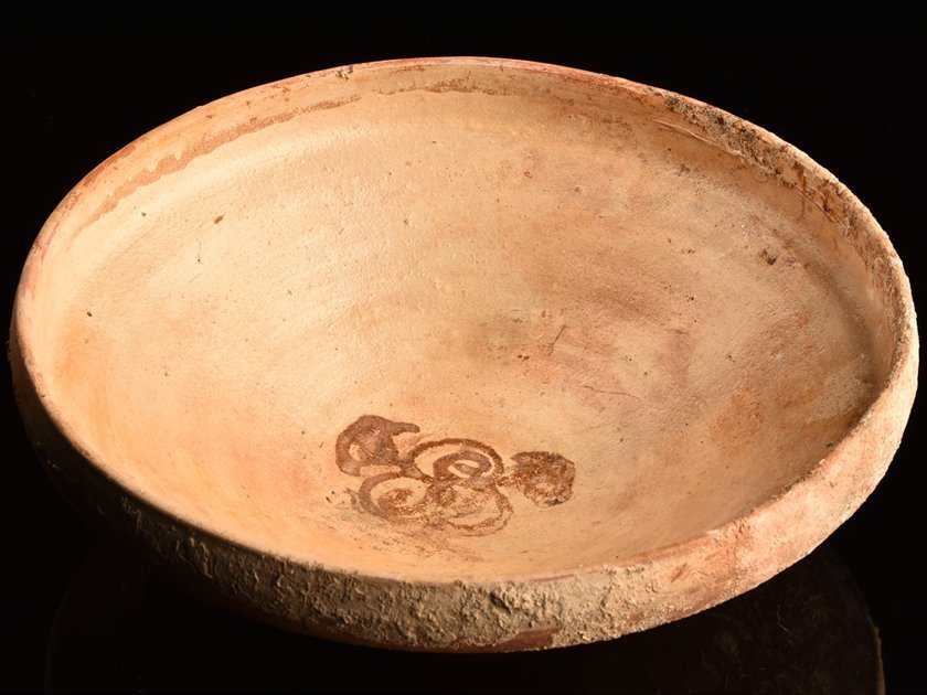 【琴》送料無料 ローマ古陶磁 11～12世紀 ビザンチン期 鉢 幅28.5cm KR643