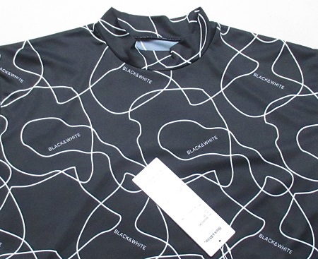  black & white Golf stretch short sleeves mok shirt regular price 13200 jpy /L size /BGS9603WG/ sample goods / black 