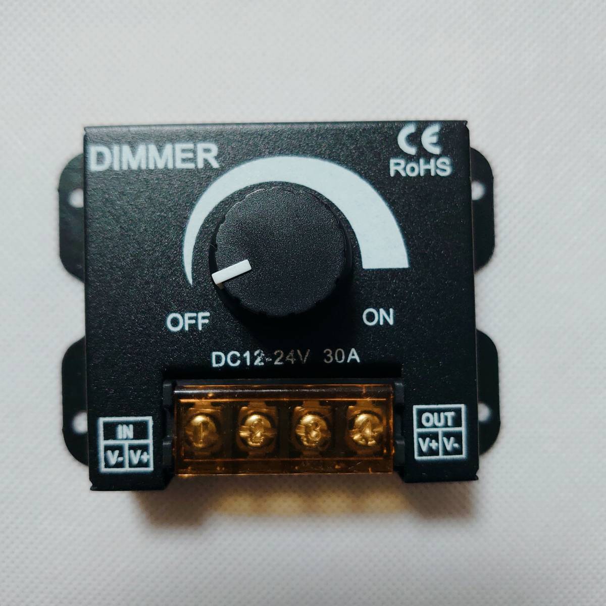 LED調光器 ディマースイッチ DC12V 24V 30A コントローラー 照明 ライト 電飾 無段階 ワークライト デイライト ライトアップ ライトダウン_画像9