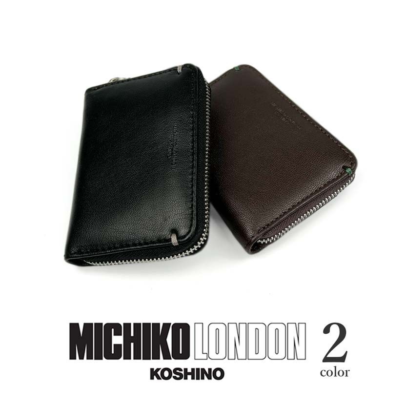 全2色 MICHIKO LONDON ミチコロンドン 山羊革 リアルレザーラウンドファスナー小銭入れコインケース_画像9