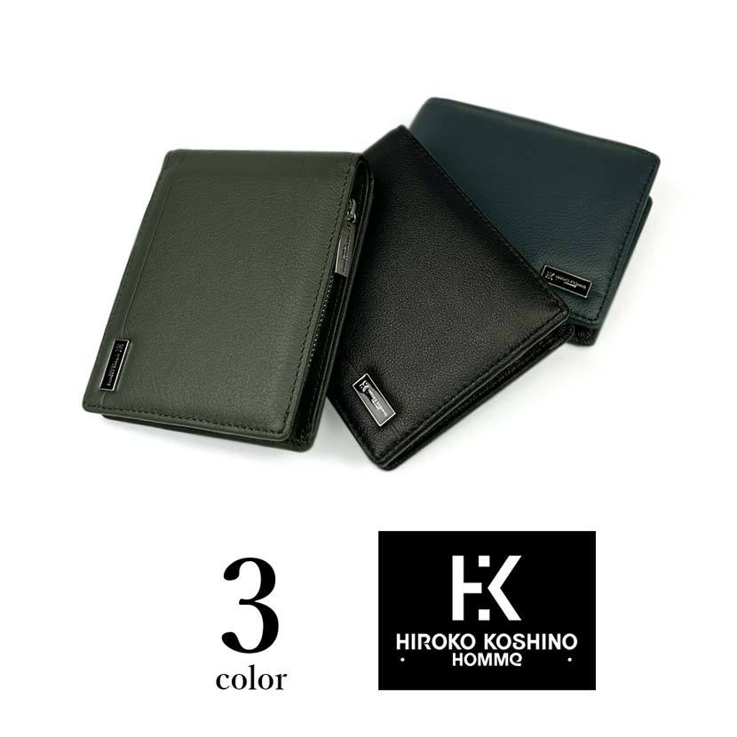 全3色 HIROKO KOSHINO（ヒロコ コシノ）ソフトリアルレザー パスケース付き 二つ折り財布 ウォレット_画像10